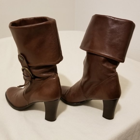 Carisma Leather Pull-On Boots Change Calf to Ankle Brown 7 1/2 Made in Italy - Picture 7 of 12